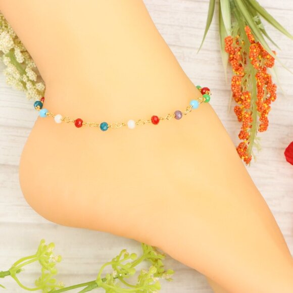 "Handmade Anklet – Elegant & Delicate Jewelry for Women | UNVRC1424 - Picture 3 of 10